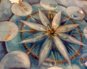 Mandala a ripetizione 8 - Inverno, tecniche miste, 20x20 cm